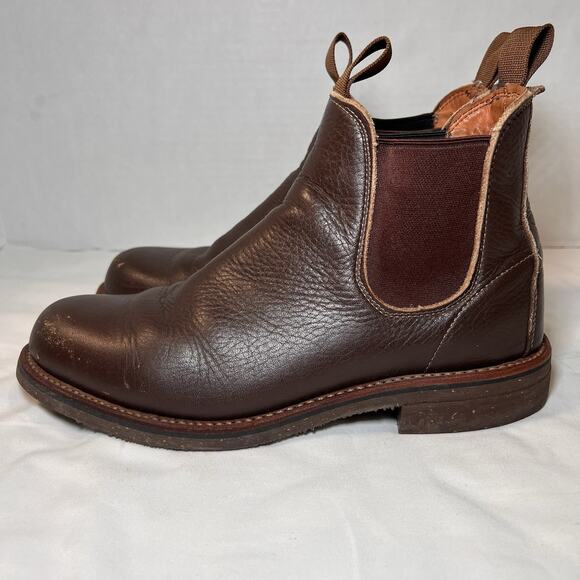 Chippewa Chelsea Boots Men’s Size 9D Brown Leather Vibrant Sole Cowboy Workwear - Picture 4 of 12